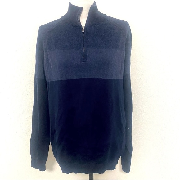 Men’s Calvin Klein Blue Quarter Zip Sweater Size Large Preppy, Business, NWOT - Picture 1 of 13